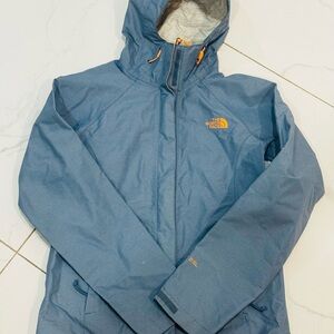 The North Face Men's Slate Blue and Tangerine Raincoat